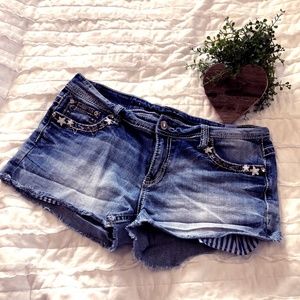 Distress Denim Shorts
